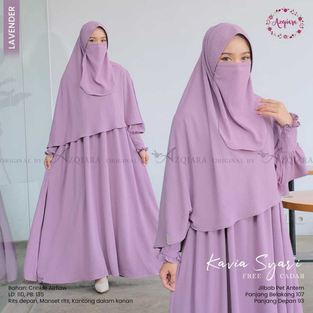 KAVIA SYARI DRESS GAMIS SYARI SET ORI AZQIARA BY QIARA