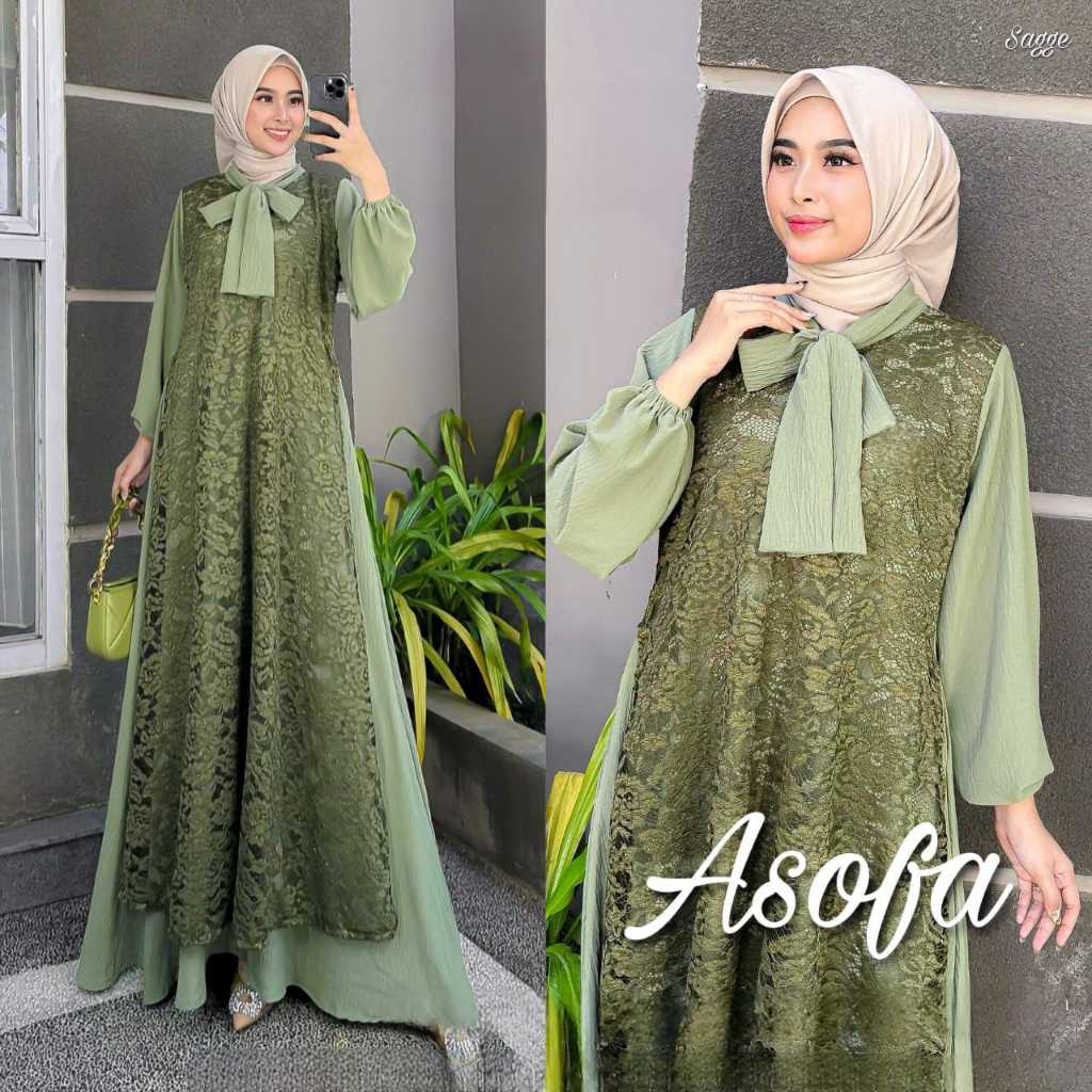 Gamis Terbaru Dress Jumbo 3XL 4XL Asofa Dress Gamis Brukat Jumbo Gamis Kondangan Jumbo Terbaru