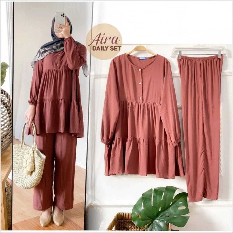 ASC-Baju setelan ibu hamil AIRA setelan wanita terbaru 2023 bahan katun rayon premium