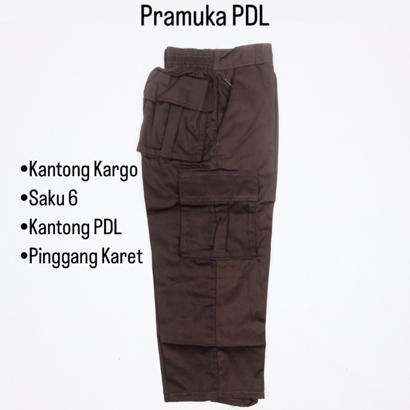 CELANA PANJANG PDL Kargo Pramuka Kantong Banyak Kantong Kargo Sekolah SD SMP SMA Laki Perempuan SD S