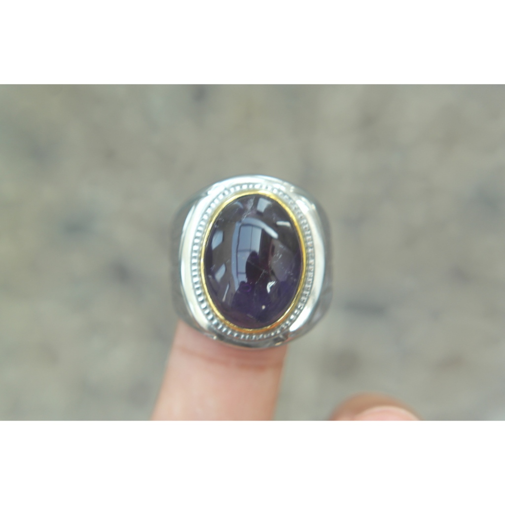 Natural Kecubung Ring Monel 8 Kode M175
