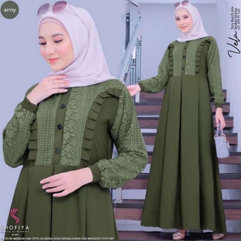 GAMIS SOFIYAH RENDA BROKAT BAHAN CRINKLE PREMIUM IMPORT JUMBO LD 120/GAMIS WANITA DEWASA KEKINIAN/GA