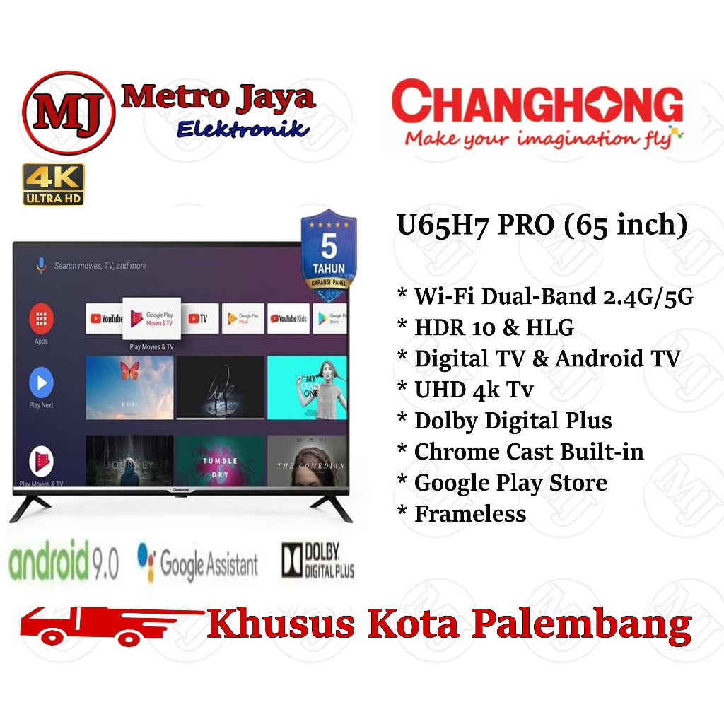 Changhong TV 65 inch Android U65H7 PRO TV UHD 4K Digital Tv 65 Inch