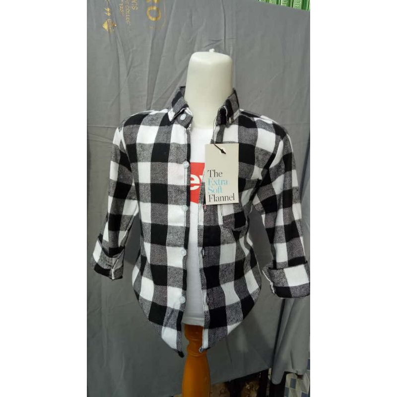 BAJU ANAK FLANEL LENGAN PANJANG LAKI LAKI MOTIF KOTAK KOTAK USIA 5-12 TAHUN