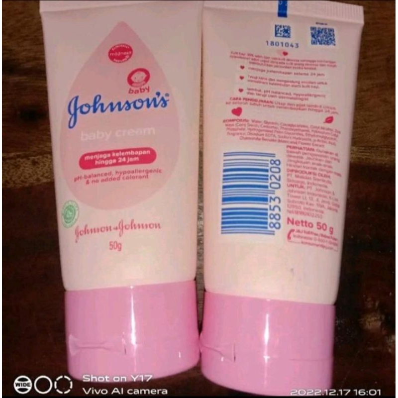 Johnson's Baby Cream 50gr, Johnson's Baby Cream 100gr