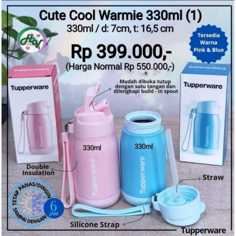Cute cool warmie tupperware / botol minum tupperware