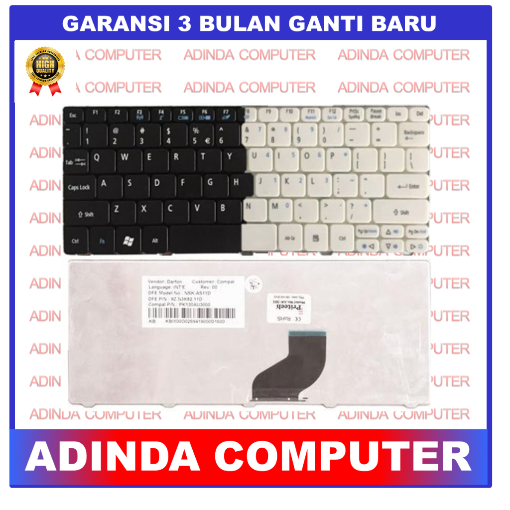Keyboard Acer 521 522 532 532H 532G AO532H AO521 AO522 AOD270 D255 255E D257 D260 D270