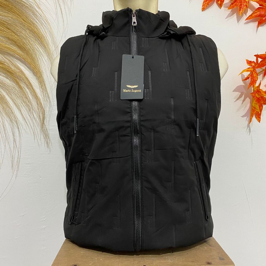 JAKET ROMPI MARIO ZEGNOTI HITAM TEKSTUR JK9808