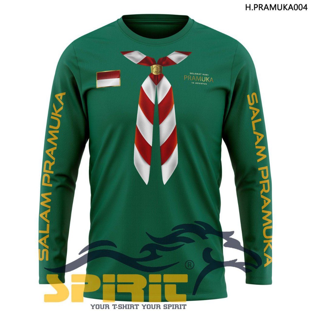 Kaos Pramuka Pembina Lengan Panjang Jumbo Baju Pramuka Penggalang Putra Putri Kaos Scout Pramuka Nas