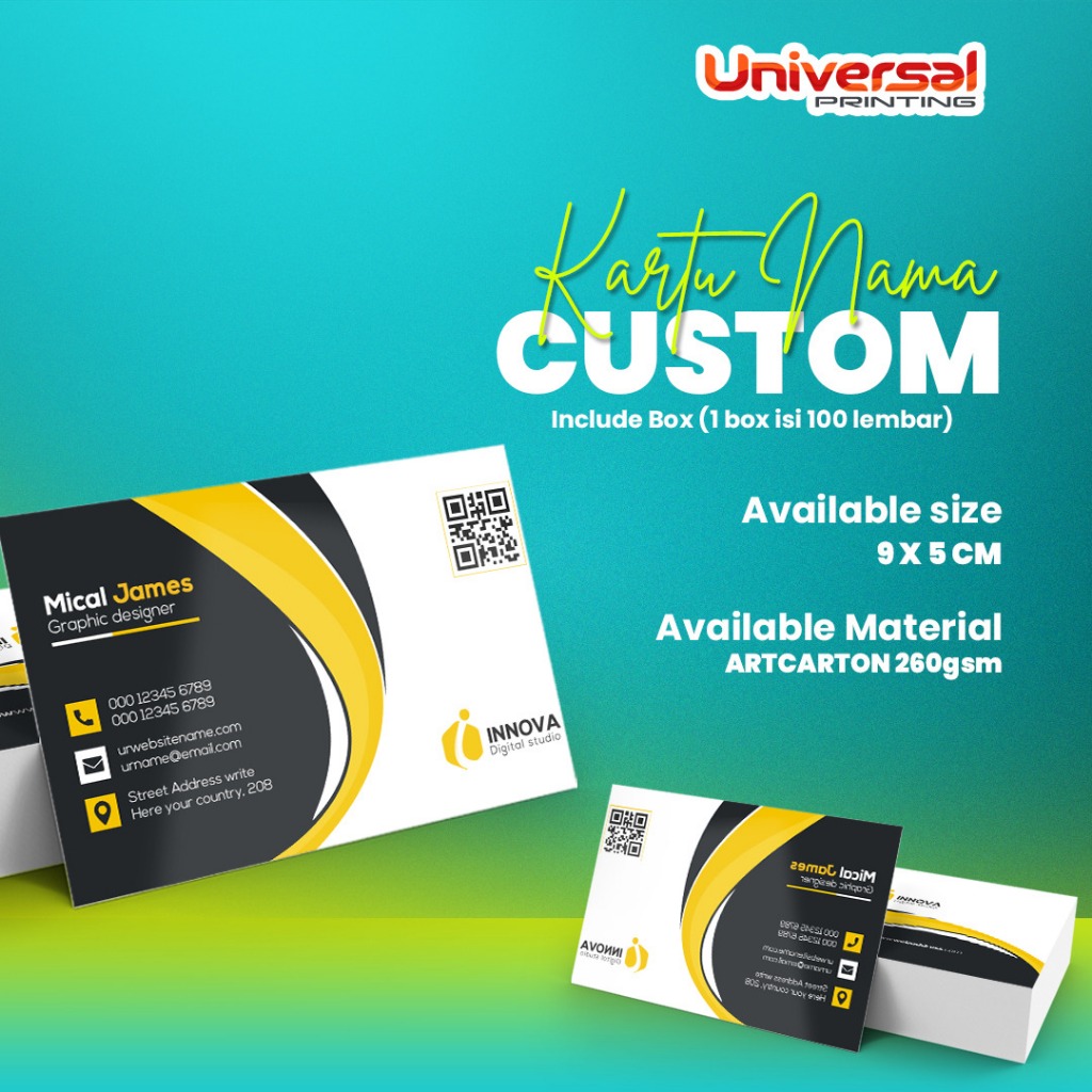 

Cetak Kartu Nama / Name Card satu sisi