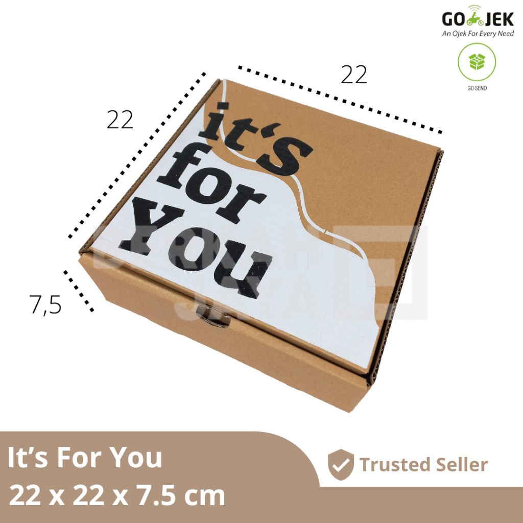 

Kotak Kado - It's For You uk. 22x22x7.5 cm / Gift Box / Hampers Box / Kardus Sablon / Corrugated Box Packaging Die Cut / Kardus Hampers / Hoodie / Mukena / Ultah / Valentine / Anniversary / Happy Birthday (Kardus It's For You 22 x 22 x 7.5 cm)