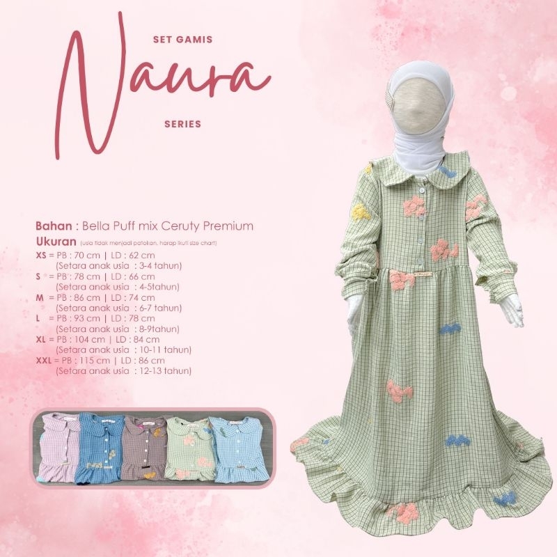 NAURA DRESS SET-GAMIS ANAK