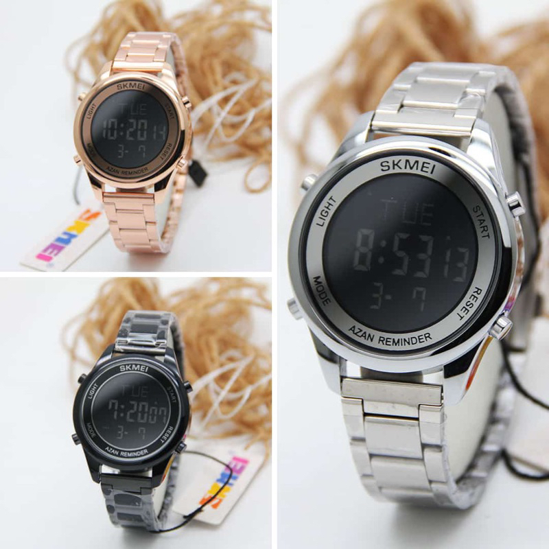 ( NEW ) Skmei Rantai Digital Jam Tangan Pria/Wanita Model Tipis El Backlight Aktif