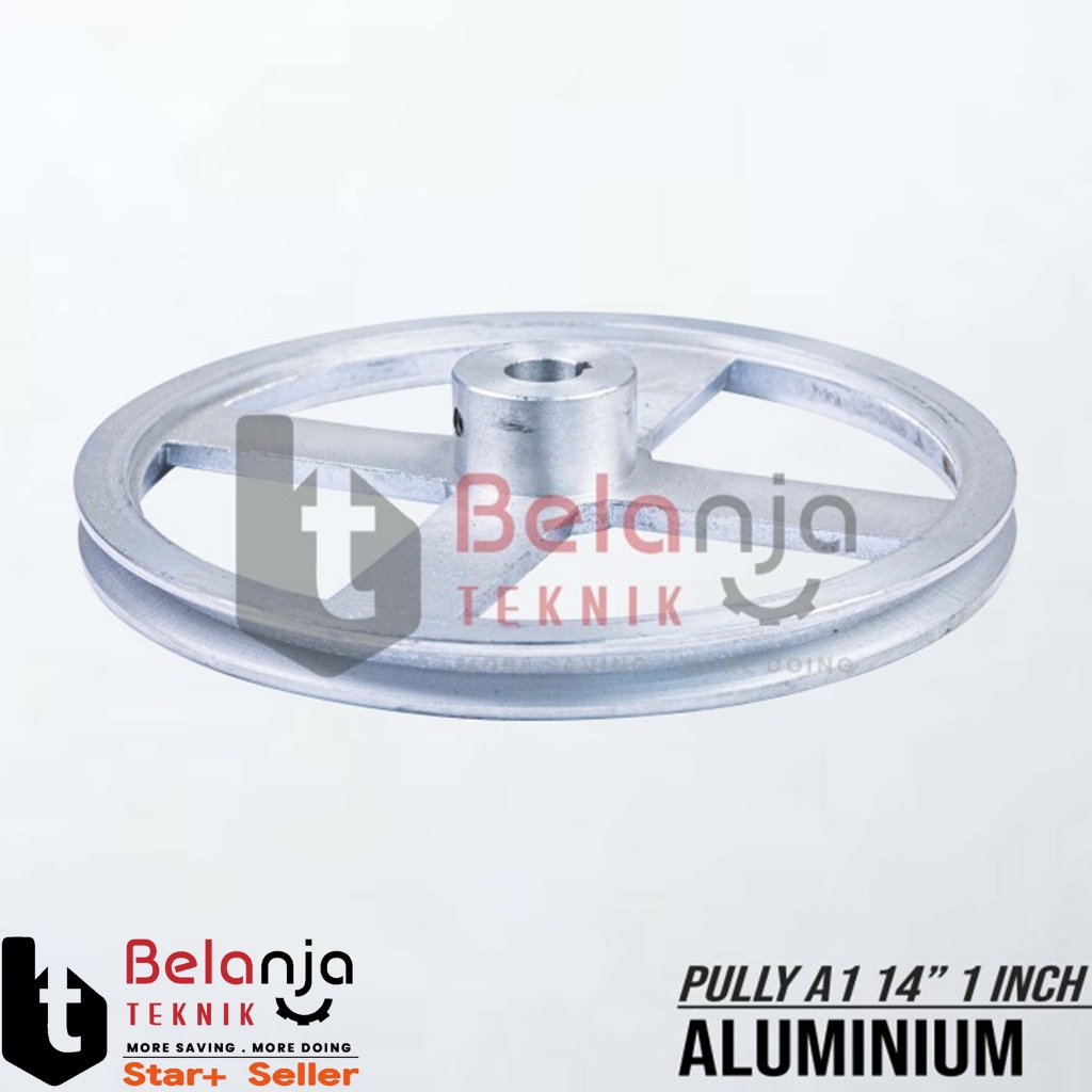Pully Alumunium A 1 Jalur 14" As 1" Pulley Puli A1 14 Inch As 1 Inch