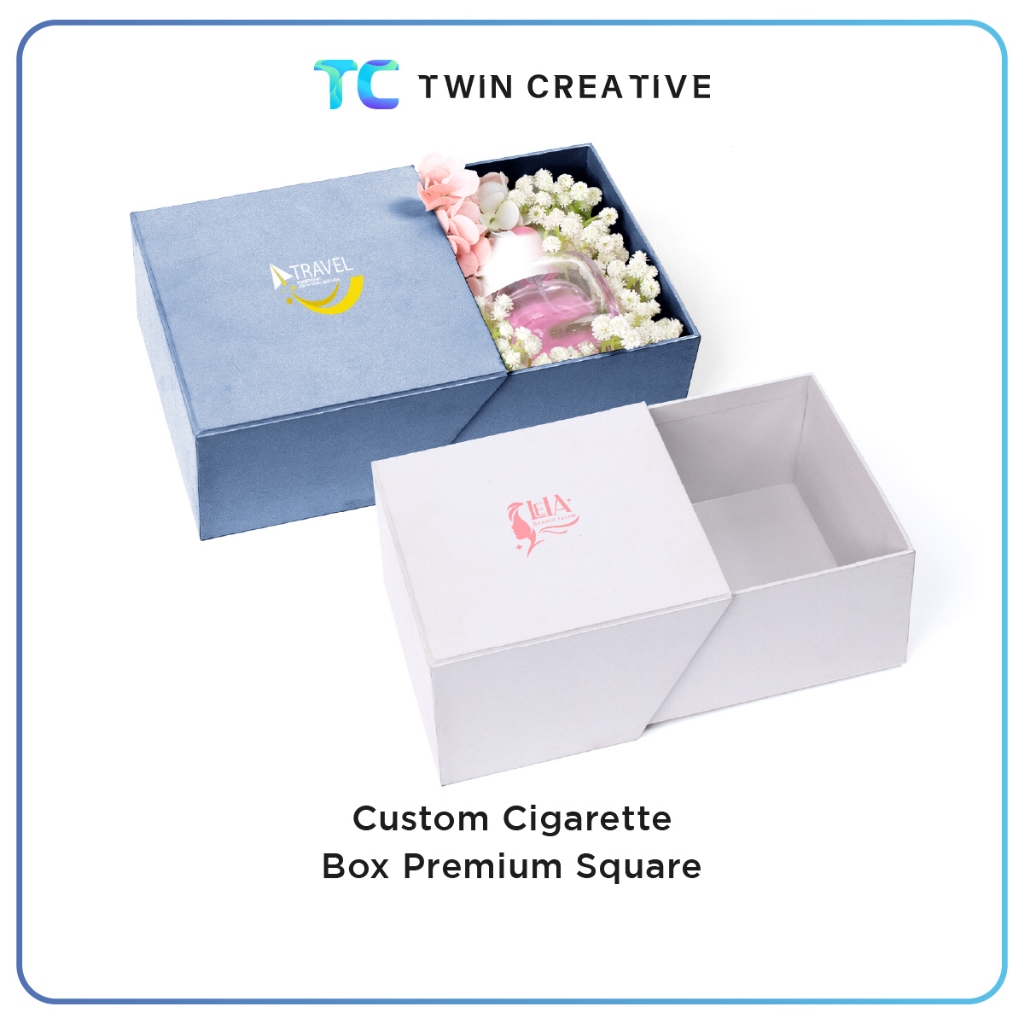 

Custom Cigarette Box Premium Square Tempat Parfum / Cincin Lamaran Anniversary Gift - Kotak Kado Ulang Tahun