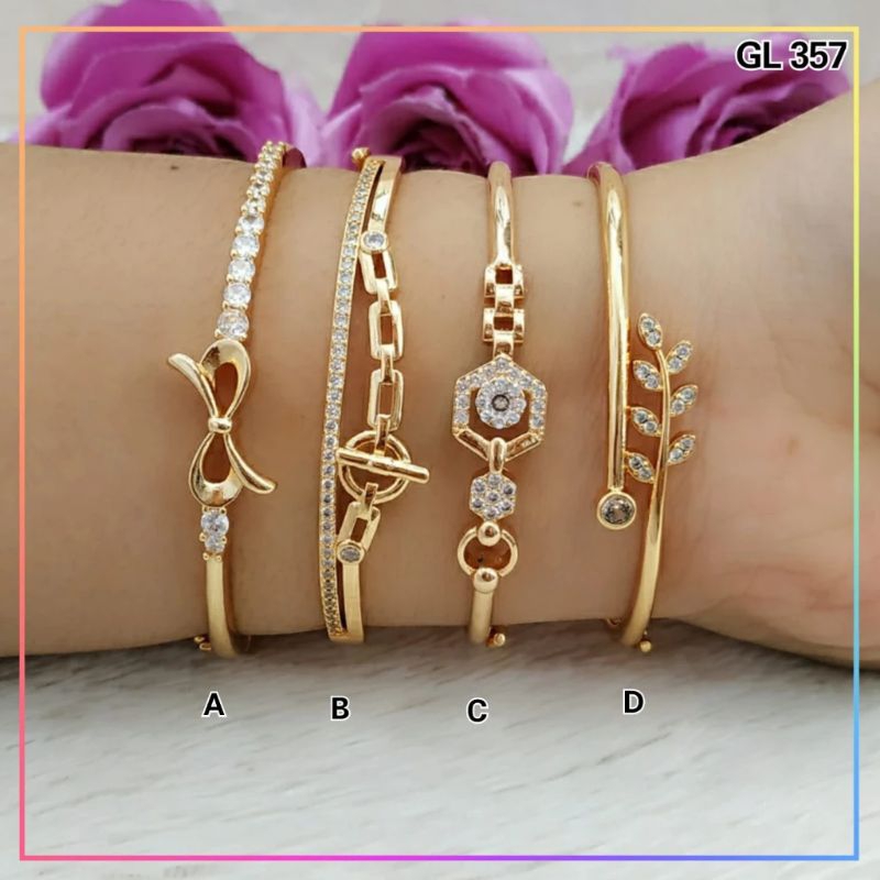 Gelang xuping gelang dewasa permata bulat perhiasan lapis emas GL 357