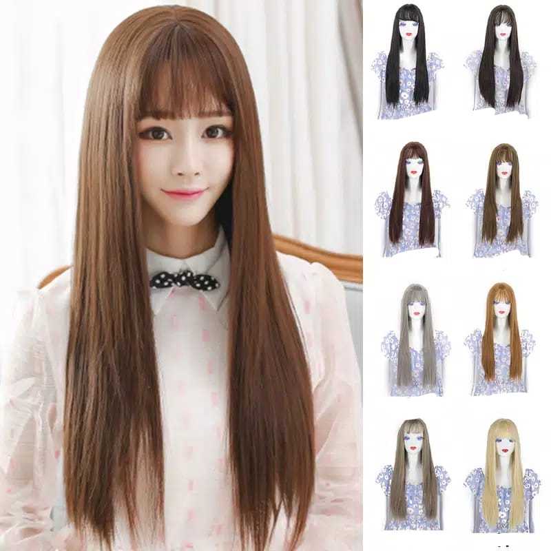 Wig lurus poni depan wig lurus poni