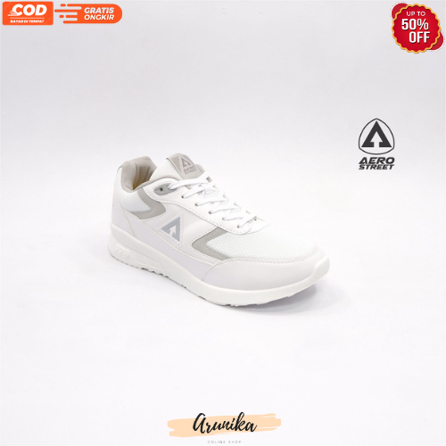 Sale Aerostreet Sepatu Casual Sneakers Pria Wanita Aerostreet Osaka putih Abu-Abu Original - Arunika