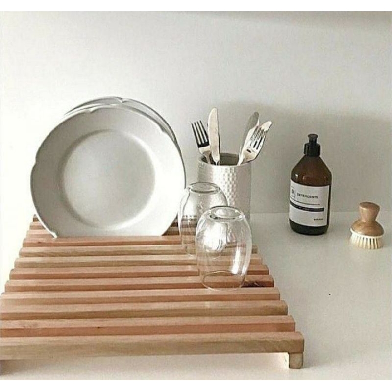 RAK PIRING KAYU | TEMPAT PIRING BASAH