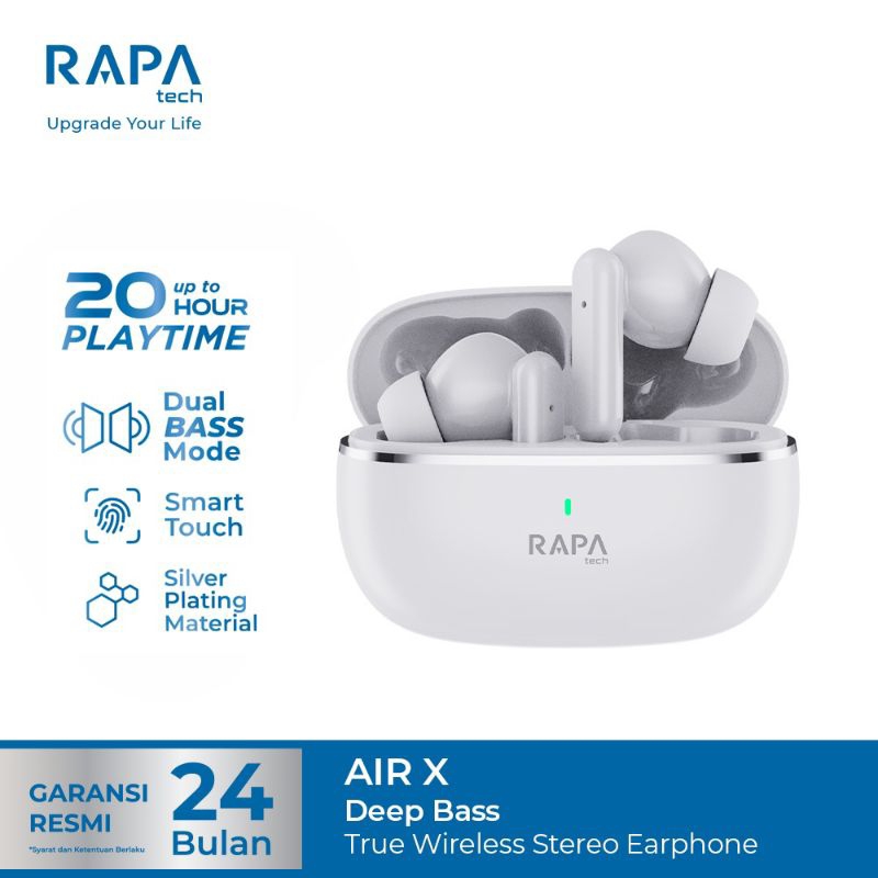 RAPAtech Air X TW5051 TWS Dual Deep Bass Headset Bluetooth 5.3 RAPA