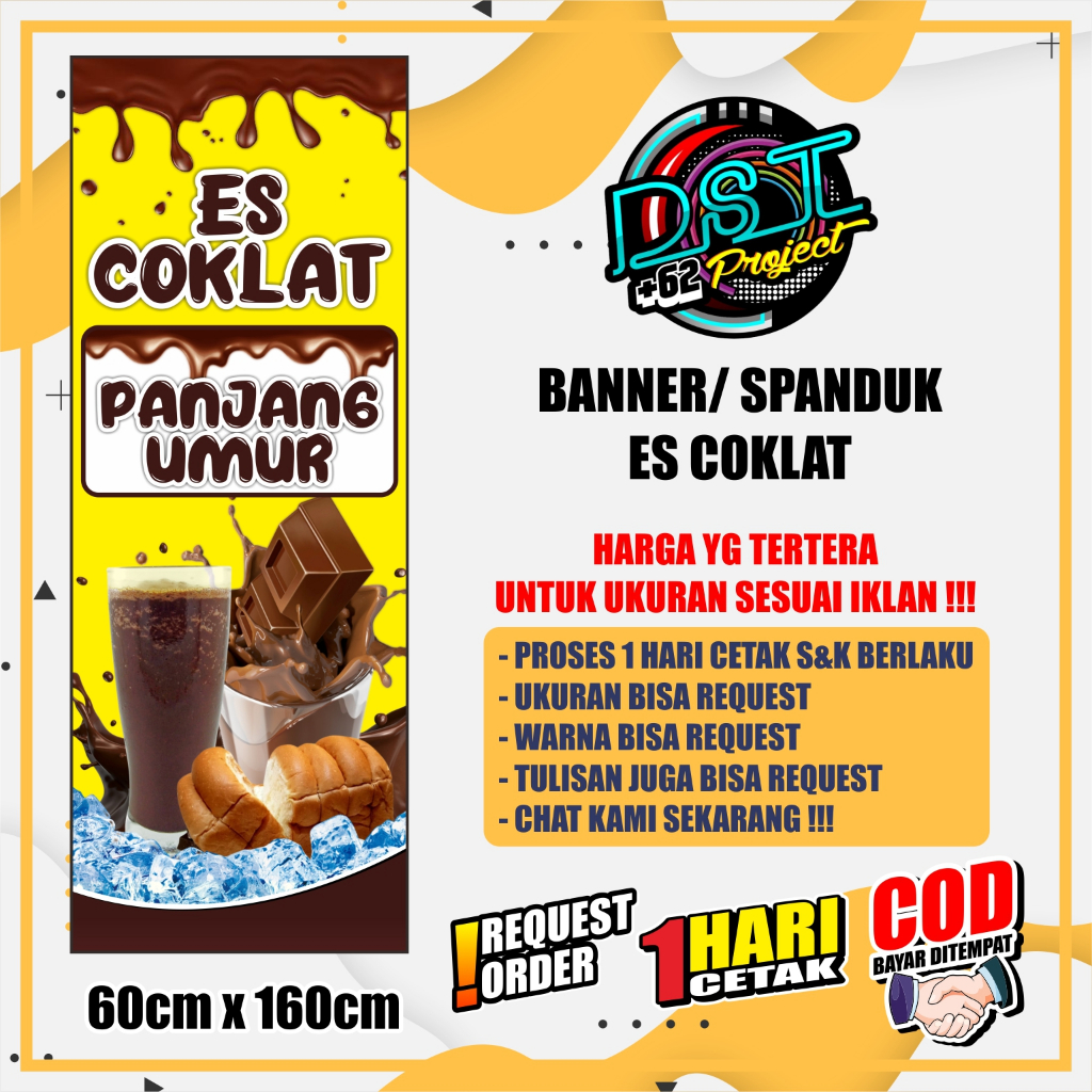 BANNER / SPANDUK ES COKLAT 60 X 160