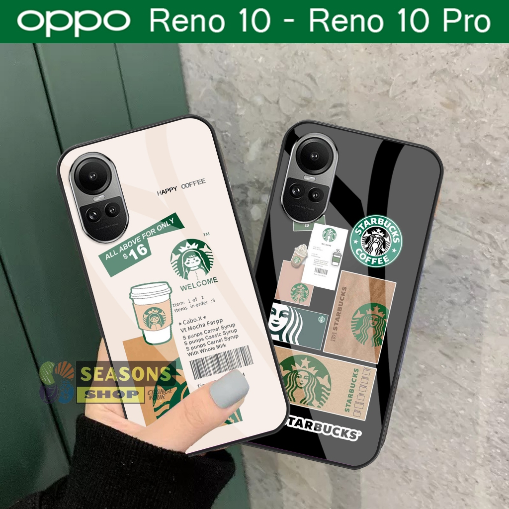 Softcase Kaca Oppo Reno 10 2023 Terbaru dan Reno 10 Pro 2023 Terbaru Motif Starbucks [21]