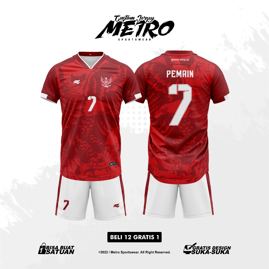 Jersey Fantasy Timnas Indonesia Free Nameset Full Printing