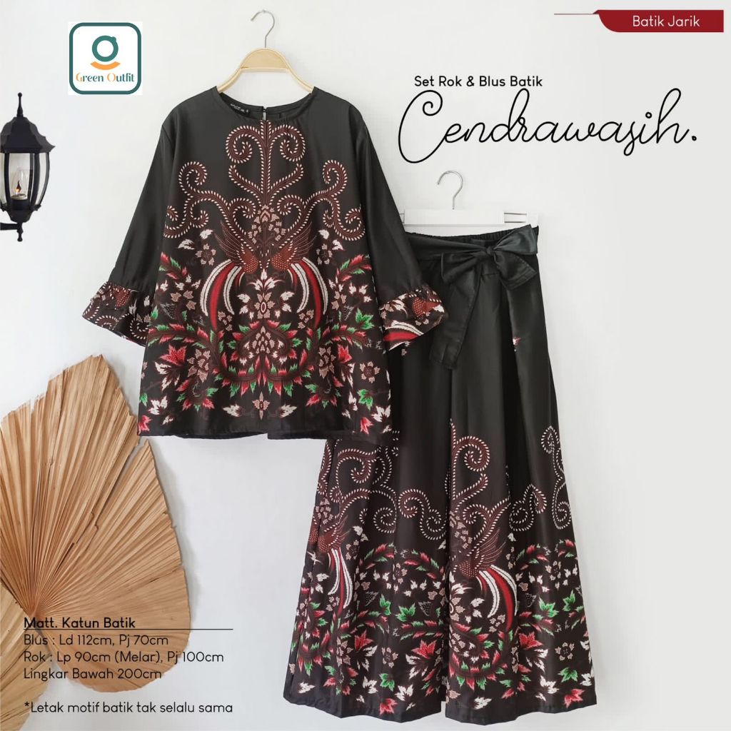 cendrawasih set rok blouse katun batik  ld 112 stelan setelan oneset pakaian baju bluss blus bluse j