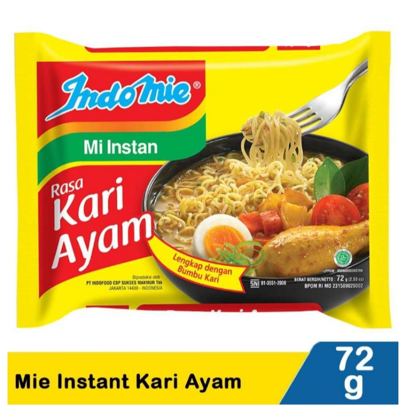 

mie instant indomie kari ayam 72 gr