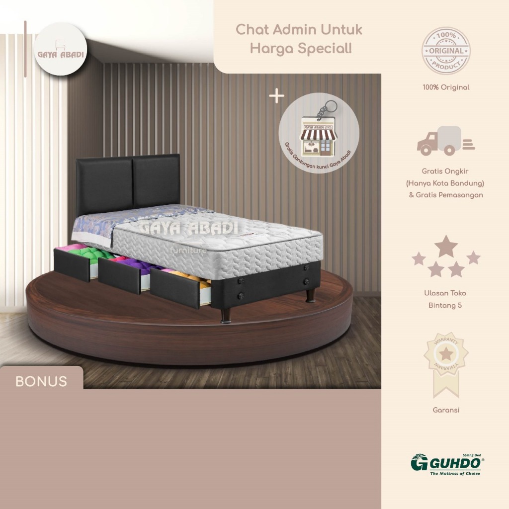 Springbed Guhdo Drawer Bed New Prima / Kasur Guhdo New Prima - Guhdo Springbed