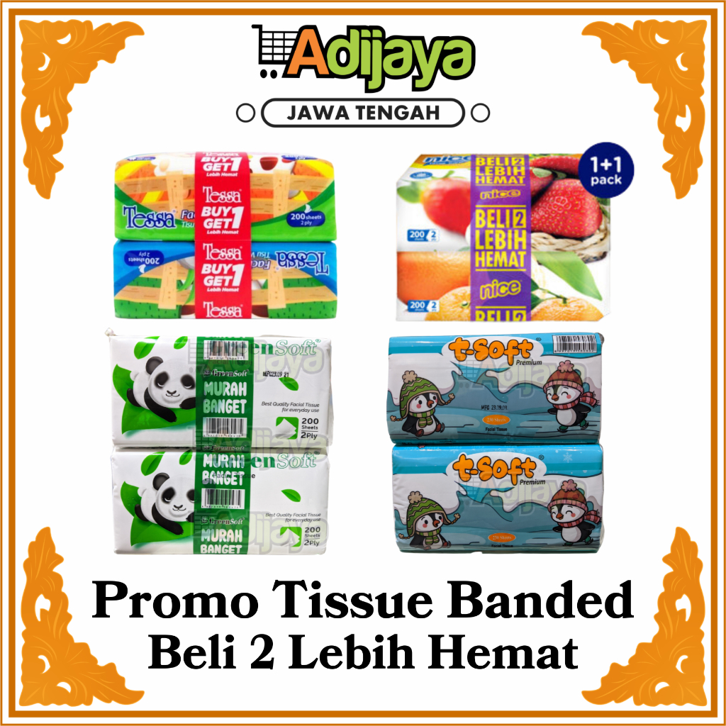 Promo Tissue Banded Beli 1 Dapat 2 / Tessa / T-soft / Nice / GreenSoft