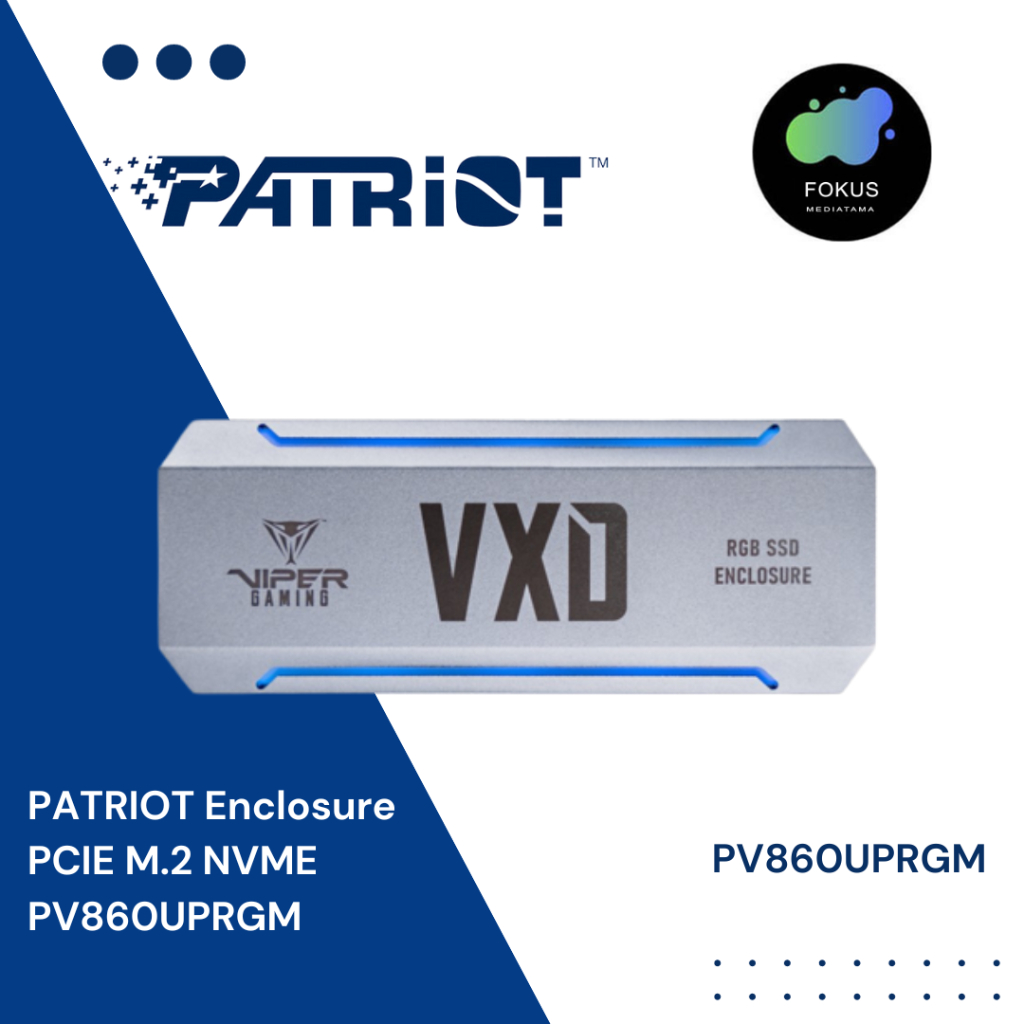 Patriot PV860UPRGM VXD M.2 PCIe RGB SSD Enclosure 120GB/2TB NVMe USB-C 3.2 Gen2