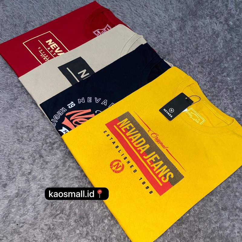 Paket 4 Pcs 100 Ribu Kaos Nevada Pria Wanita Kaos Distro Nevada Baju Pria T Shirt Pria || GUDANG 7 R