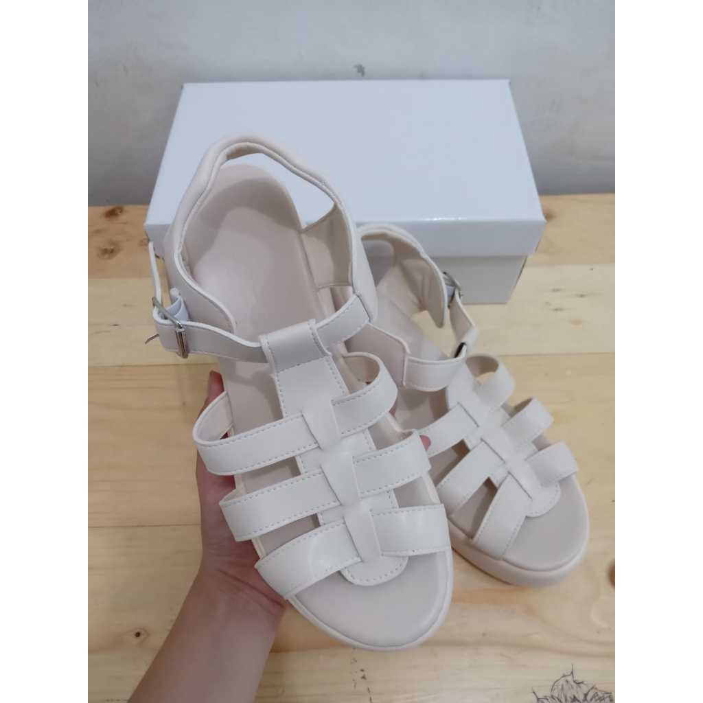 PZ-AG10113 Sandal Wedges Tali Wanita Fashion  Import Laba2 Tali Belakang