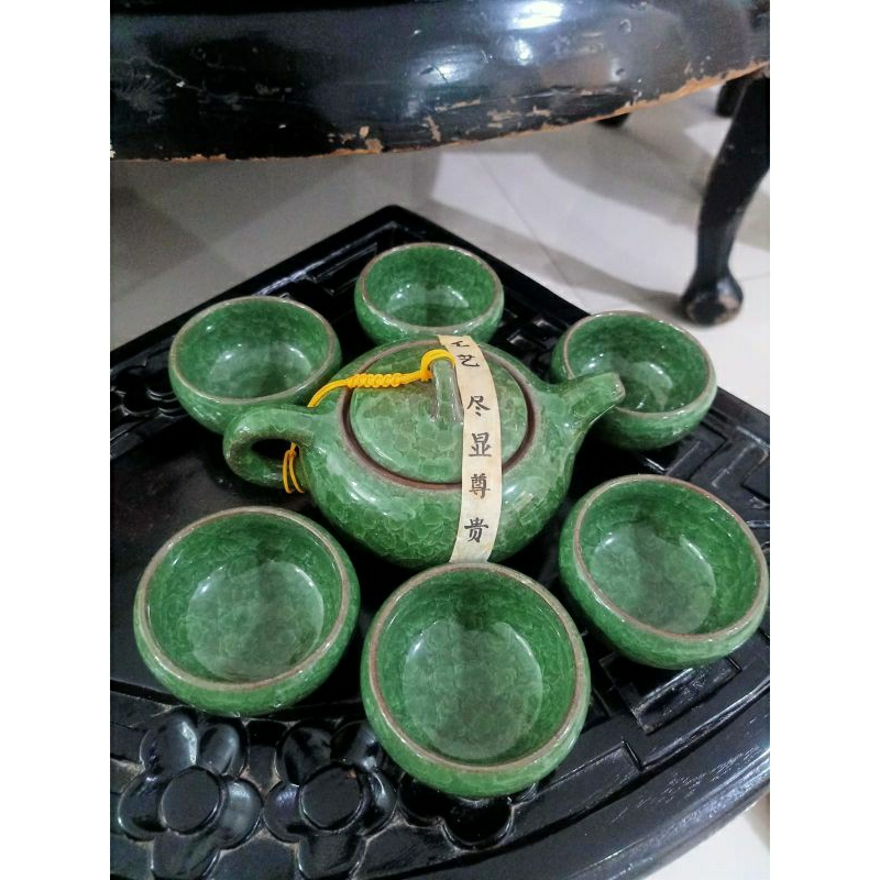 teh pot dan cangkir antik 1set
