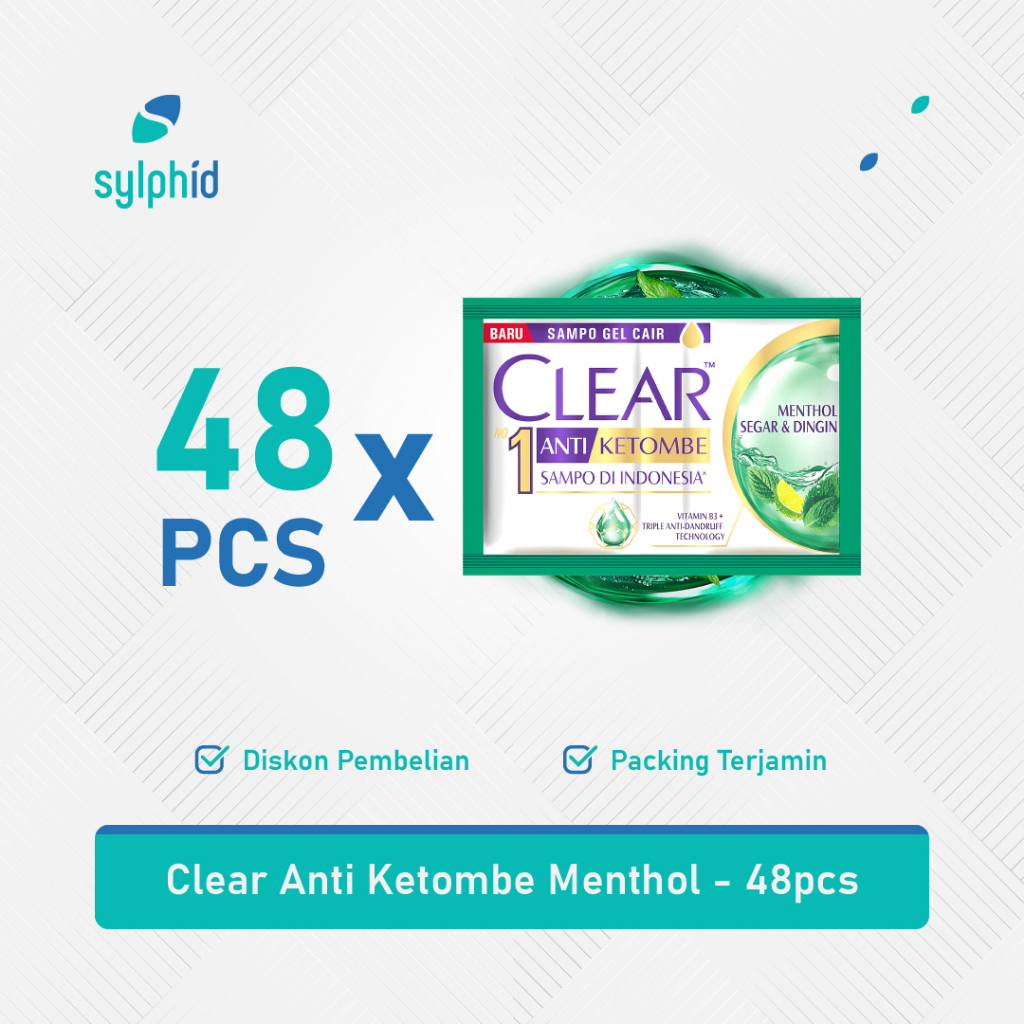 Clear Shampoo 11 ml Anti Ketombe Menthol Segar / Sampo Sachet (48 pcs)