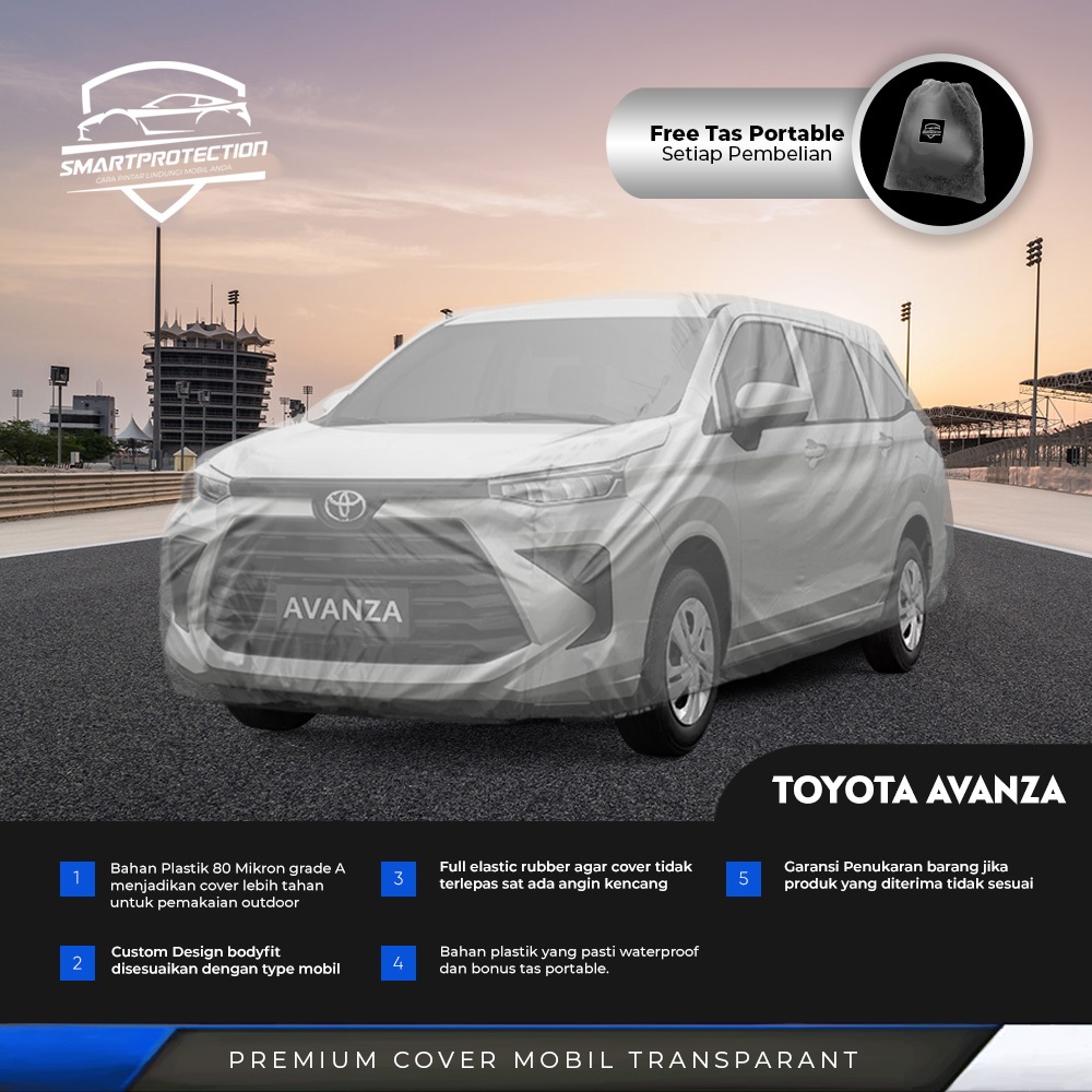 Cover Mobil / Selimut Mobil Toyota Avanza Transparan