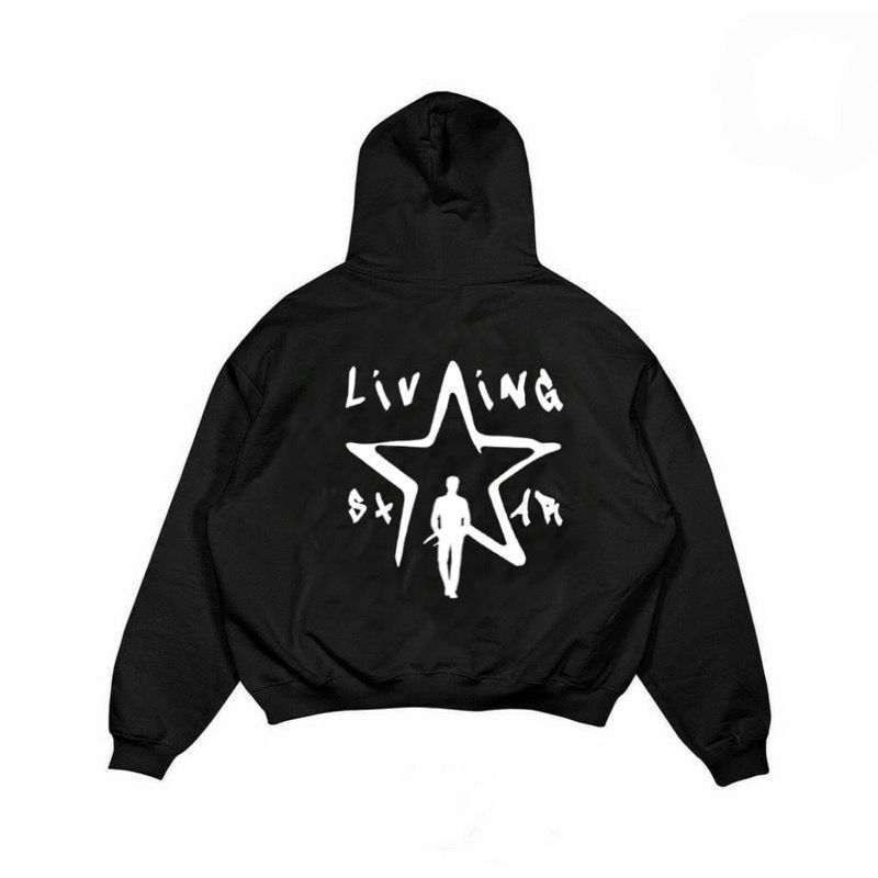 Satisfaction Hoodie Boxy 330GSM Living Star Black