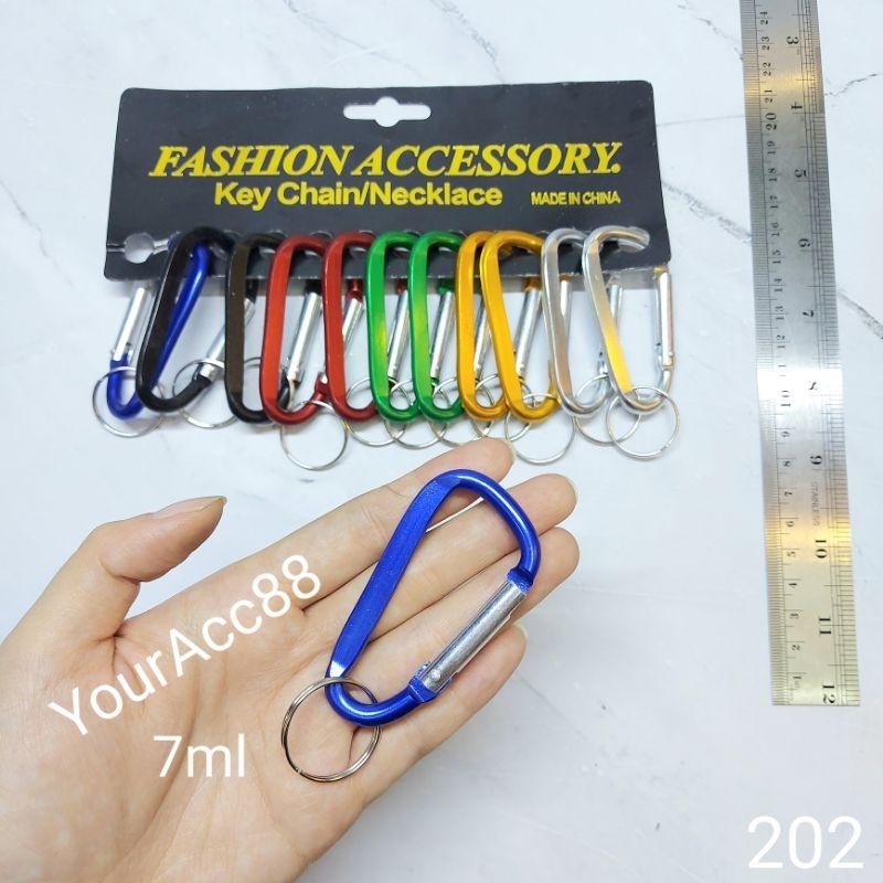 CARABINER KARABINER 7ML POLOS (12PCS)  GANTUNGAN KUNCI ALUMUMIUM  YOUR_ACC_88 GROSIR_AKSESORIS GROSI