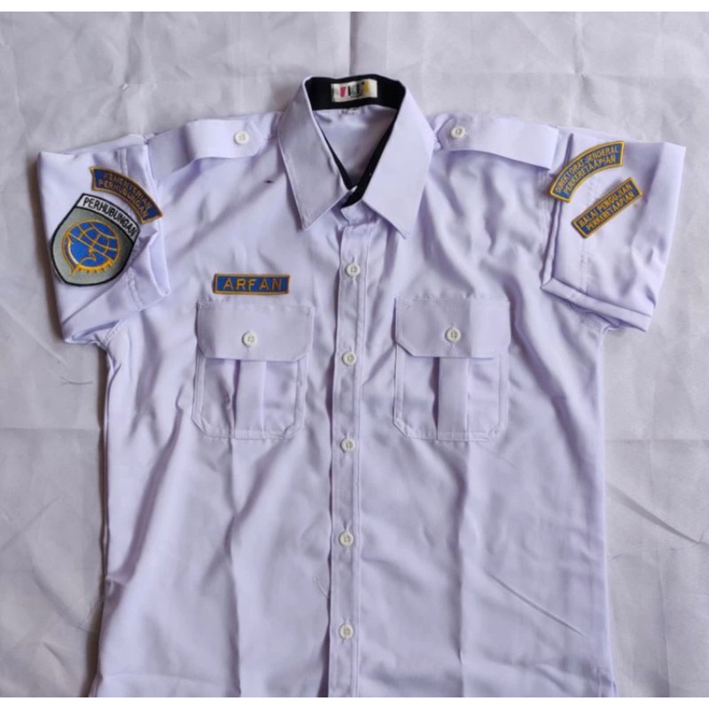 Seragam Kemeja PDH KEMENHUB Baju KEMENTERIAN PERHUBUNGAN Warna Putih Pria Laki-Laki Wanita Perempuan
