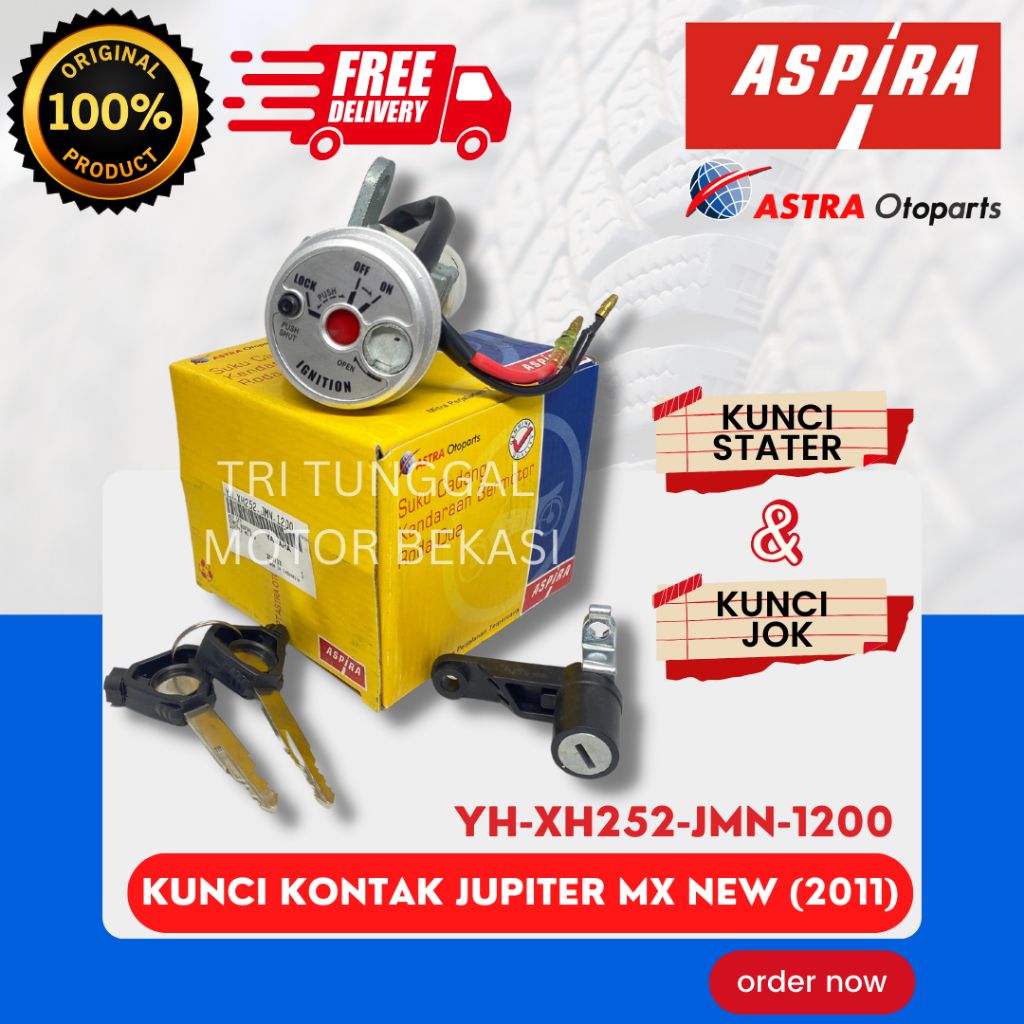 [READY COD] KUNCI KONTAK SET ASPIRA JUPITER MX NEW (2011) / KUNCI KONTAK ASSY + JOK / PAKET SET KUNC