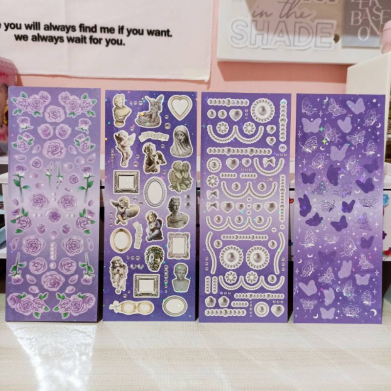 

[1pcs/ Besar] Sticker Deco Glitter/ Stiker Journal Stationery Lucu Korean Style/ Sticker Tempelan Buku Scrapbook