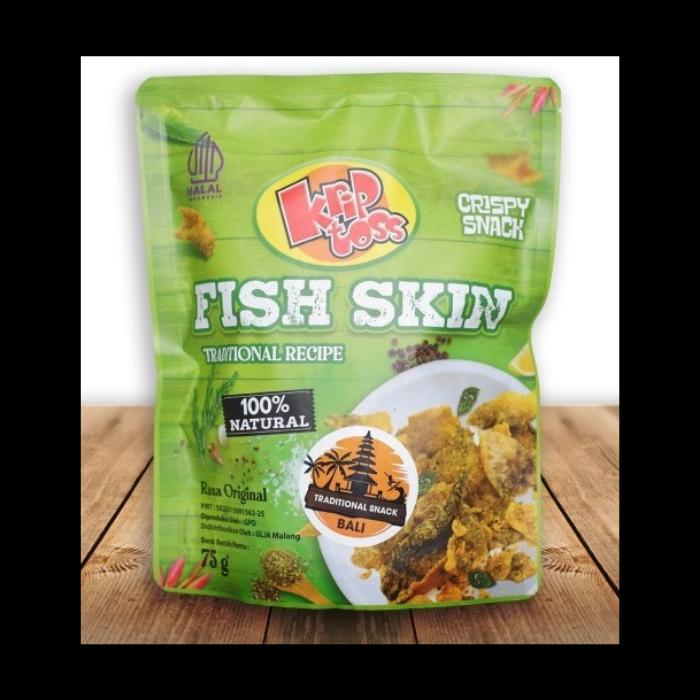 Keripik Kulit Ikan Fish Skin Kriptoss 75 Gram