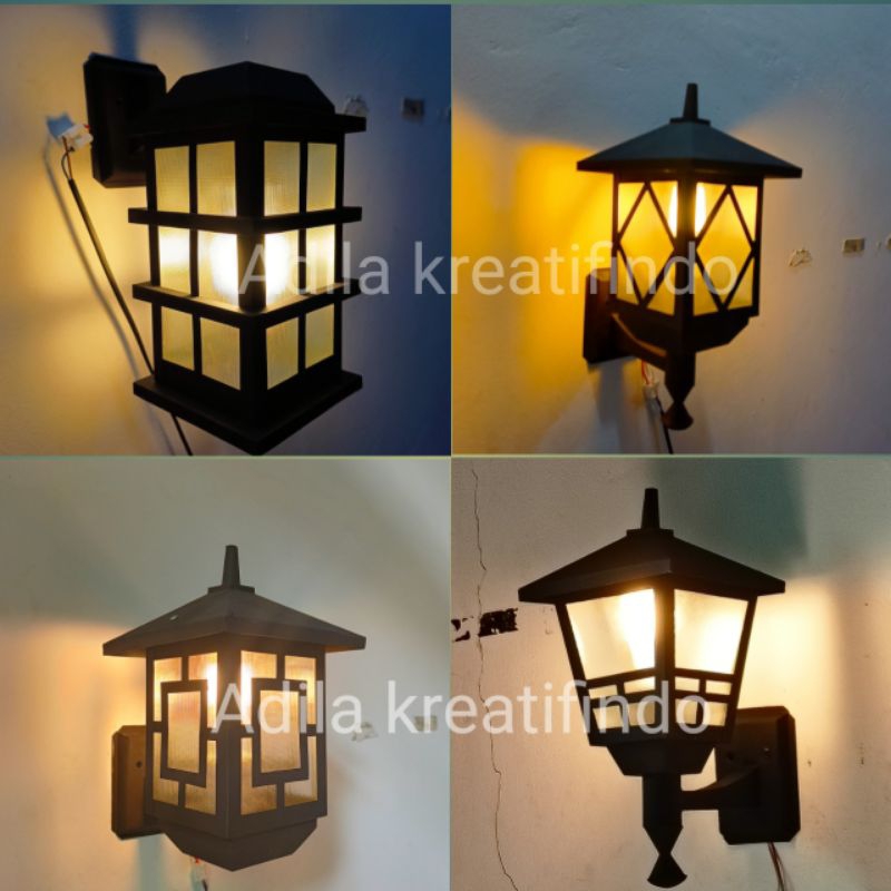 lampu hias minimalis tempel dinding teras