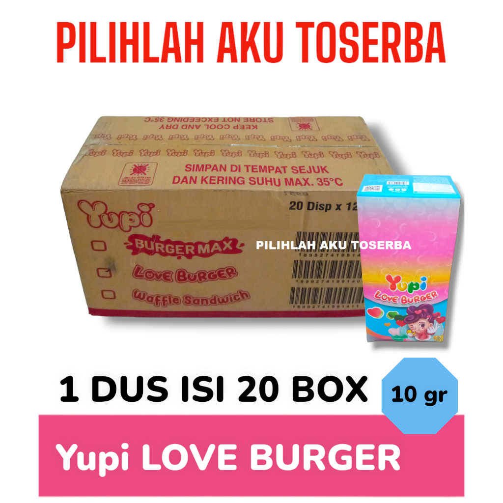 

YUPI LOVE BURGER - (HARGA 1 DUS ISI 20 BOX)