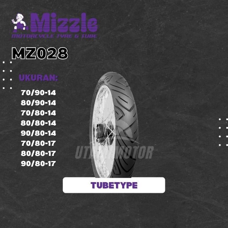 BAN MOTOR MIZZLE MZ028 RING 14 70/80-14 80/80-14 90/80-14 NON TUBELESS TUBETYPE
