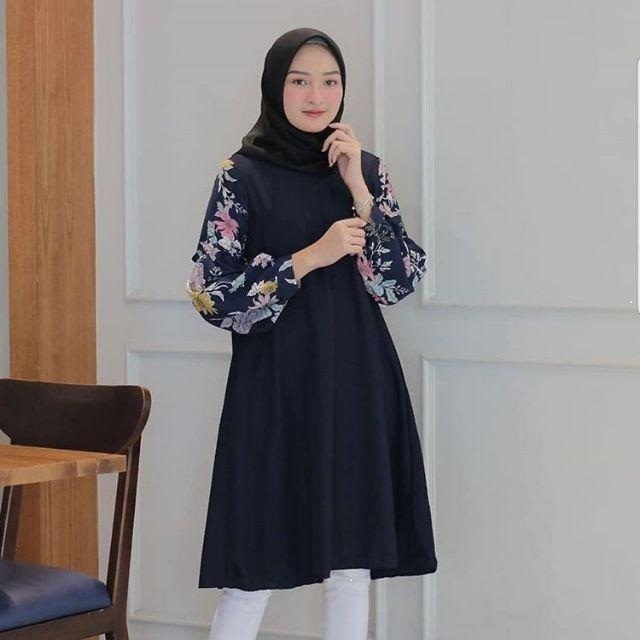 Edo Fashion - Rosa Tunik Bahan Moscrepe Mix Monalisa Baju Atasan Tunik Wanita Dewasa Terbaru 2024 Le