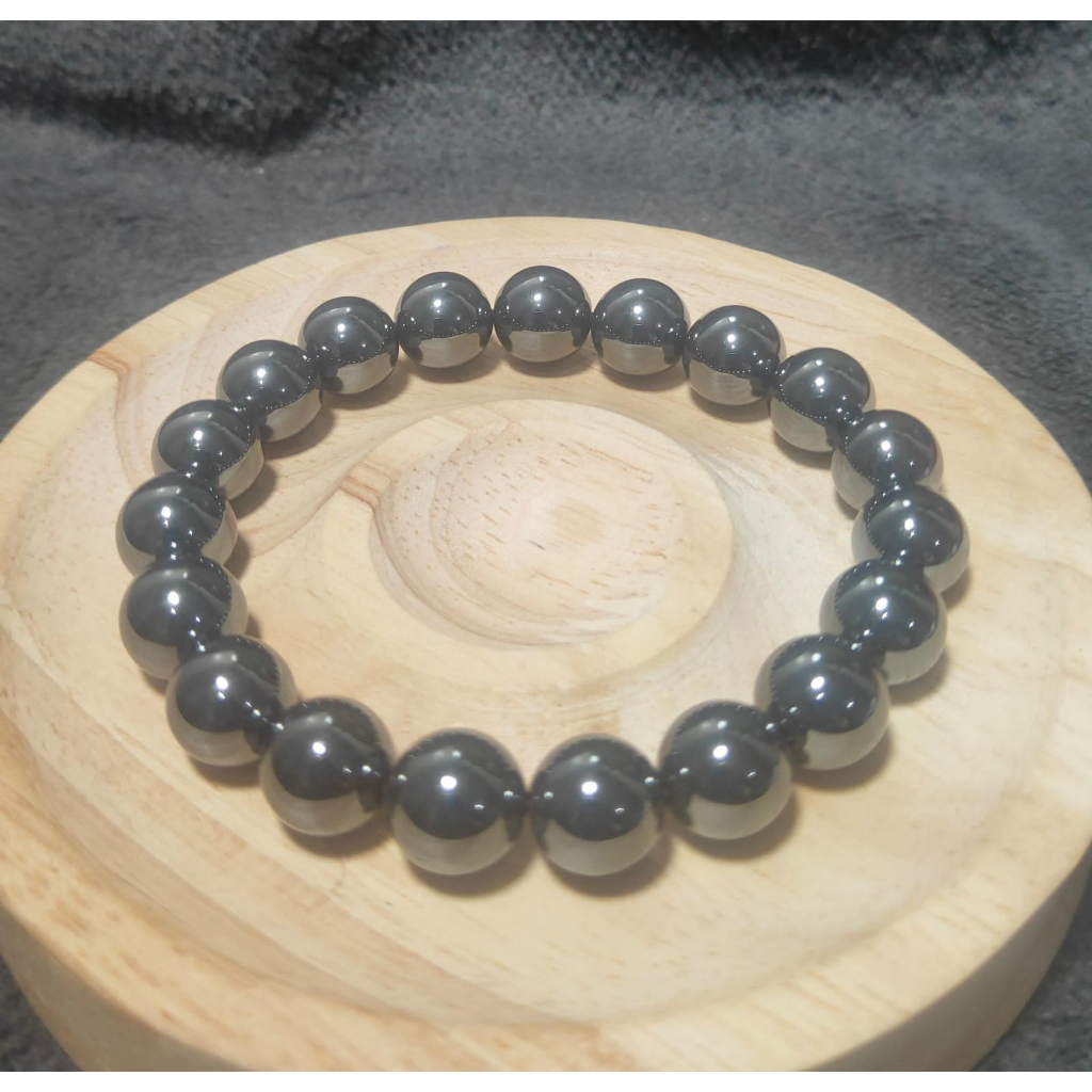 Gelang Hematite Natural 10 mm Top Grade (Non Magnet)