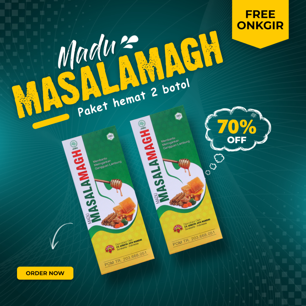 

PAKET 2 BOTOL MADU MASALAMAGH Ramuan Herbal Madu Masalah Maag Membantu Meringankan Gejala Maag Yang Mengurangi Selera Makan Original BPOM Madu Herbal Mengobati Masalah Lambung