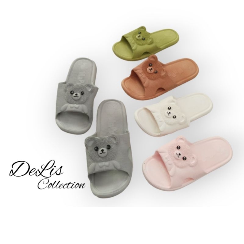 SANDAL SELOP WANITA | SANDAL SELOP KARET BEAR | SANDAL SELOP KARET IMPORT | LDG BERUANG
